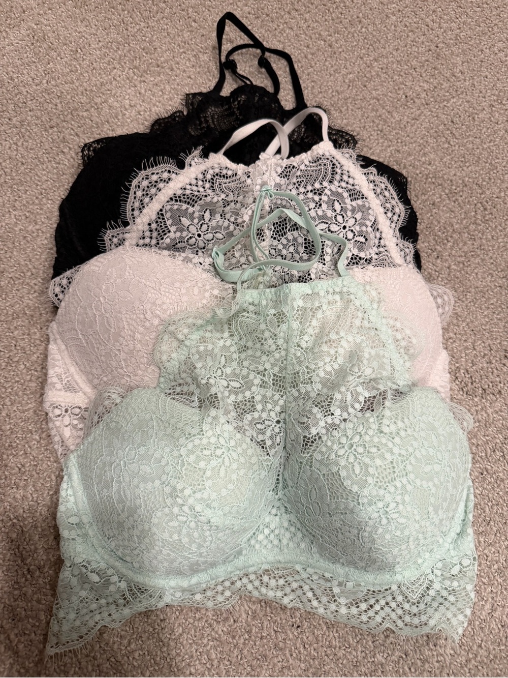 Victoria’s Secret Lace Bralette Bundle – 3 Pieces – Size Small